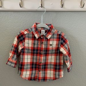 Old Navy long Sleeved Button Down Flannel 3/6 M
